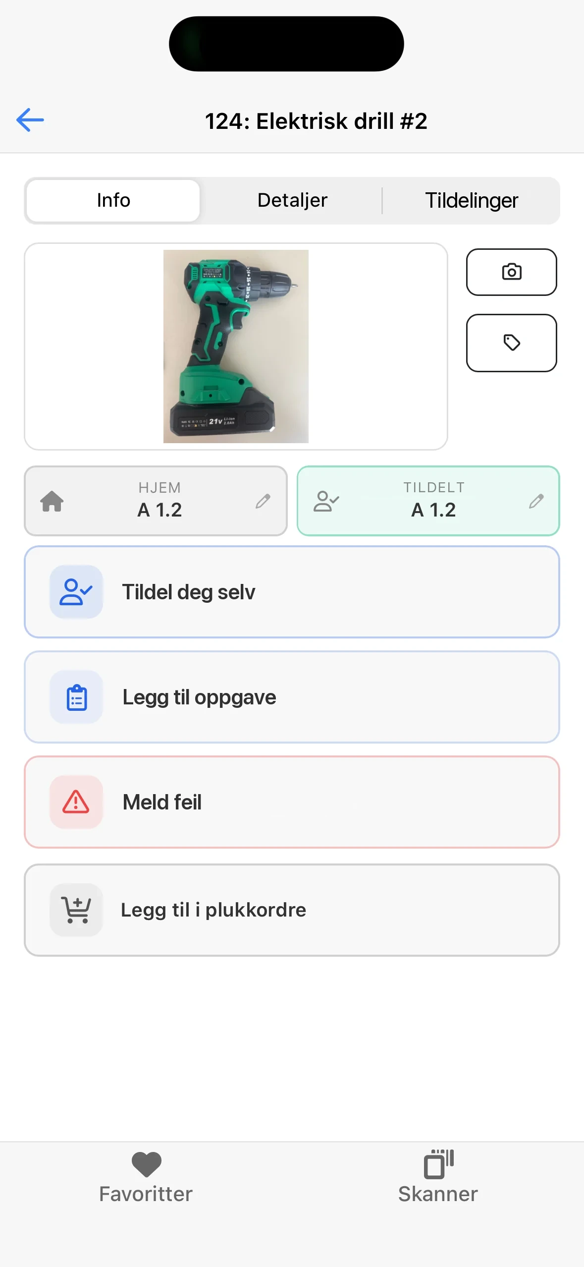 Verktøykortet med knappen Tildel deg selv