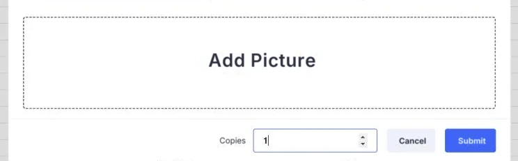 Add Picture and the Submit button